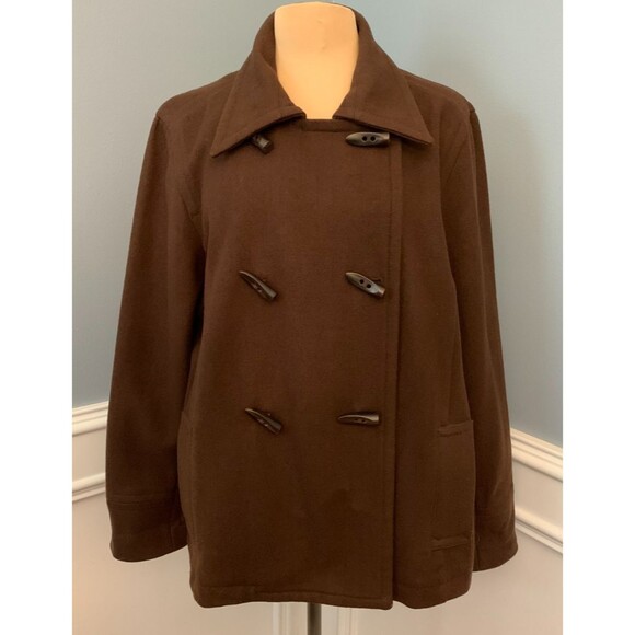 Old Navy Coat Womens 2XL Wool Blend Peacoat Relaxed Preppy Toggle Button Up - Picture 1 of 9
